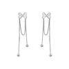Long Bow-shaped Tassel Earrings for Women Ins Niche Design Light Luxury Earrings