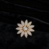 Elegant French Luxury Rhinestone Flower Brooch: High-End Fashion Pin for Suits