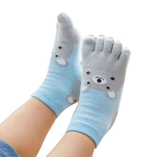 1 Paar Kinder Junge Mädchen Niedliche Cartoon-Tier Mittelrohr Split Five Toe Socken