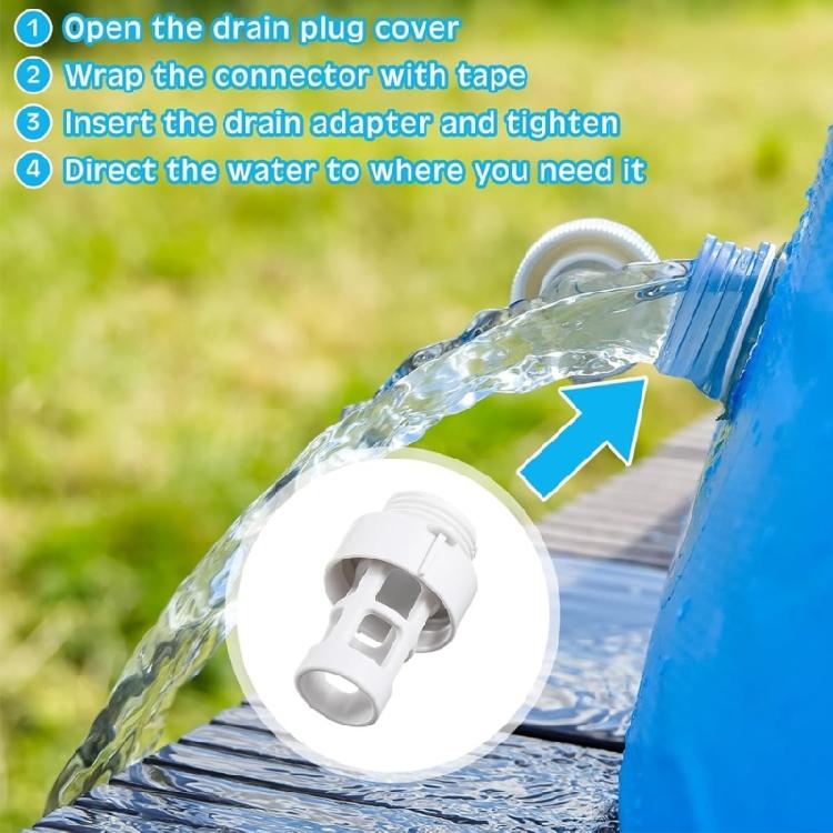 Round Swimming Pool Drain Connector Hose Drain Plug Plastic Hose Drain Plug Replacement Round Swimming Pool Garden Hose