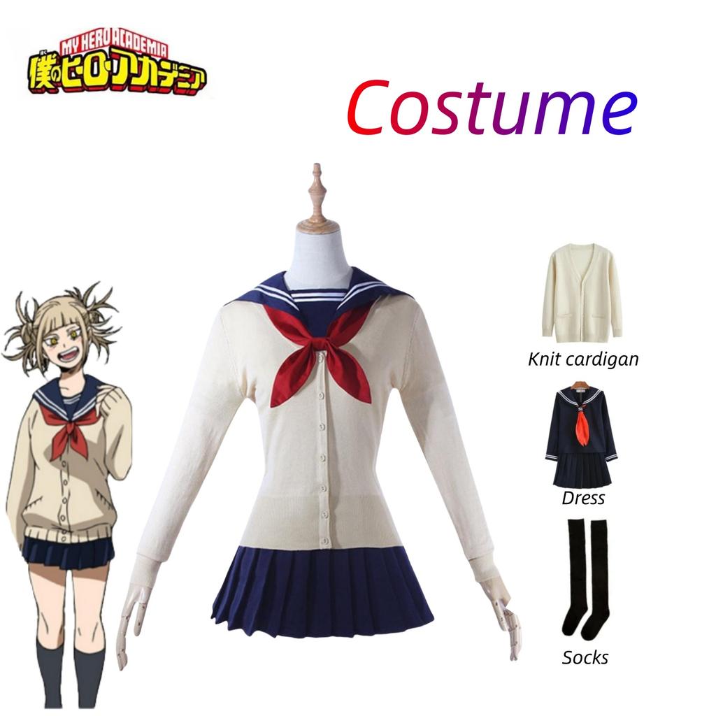 Halloween Juego de Rol Mi Héroe Academia Disfraz Cosplay Anime Himiko Toga Himiko Uniforme JK Suéter Abrigo Peluca Disfraces