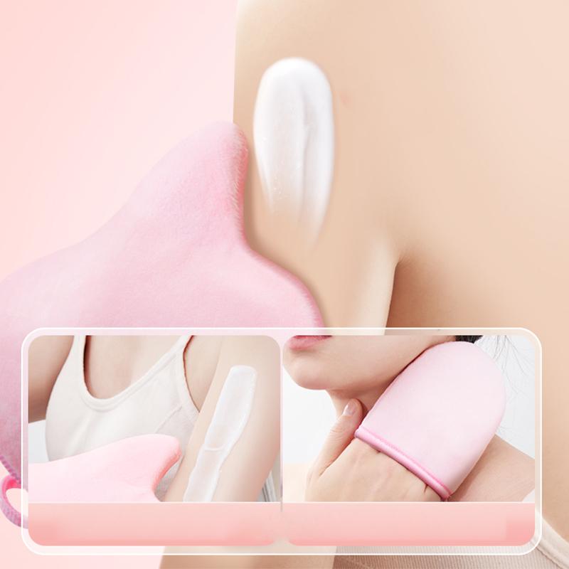 Rukavice na tělové mléko, samoopalovací rukavice, oboustranné, zabraňuje lepkavým rukou, aplikátor, rychleschnoucí flockovací rukavice, aplikátor na make-up