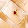 Ruby Love Necklace Women'S High Sense Versatile Micro-Set Pendant