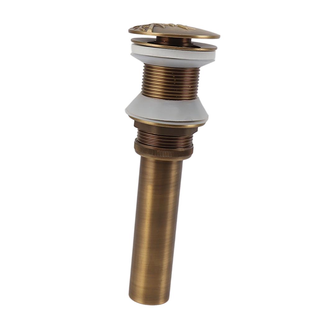 Pop Up Sink Drain Vintage Sink Vessel Drain Stopper Plant Pattern Brass Quick Drainage Sink Parts