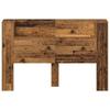 Storage Headboard with LED Reclaimed Wood Look 160 cm Engineered Wood