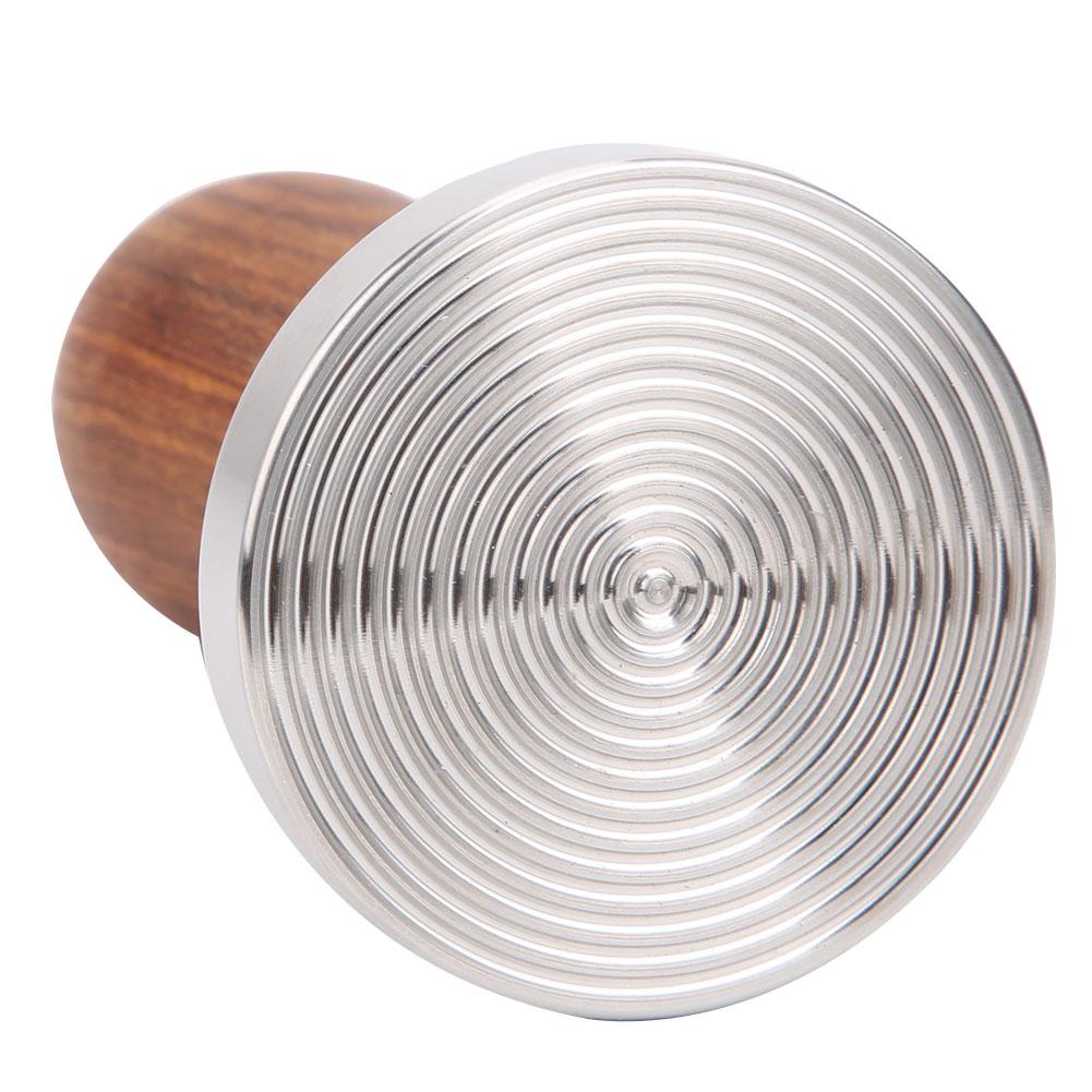 58mm Stainless Steel Coffee Tamper Wooden Handle Powder Pressing Tool Coffee Shop SuppliesThread Bottom