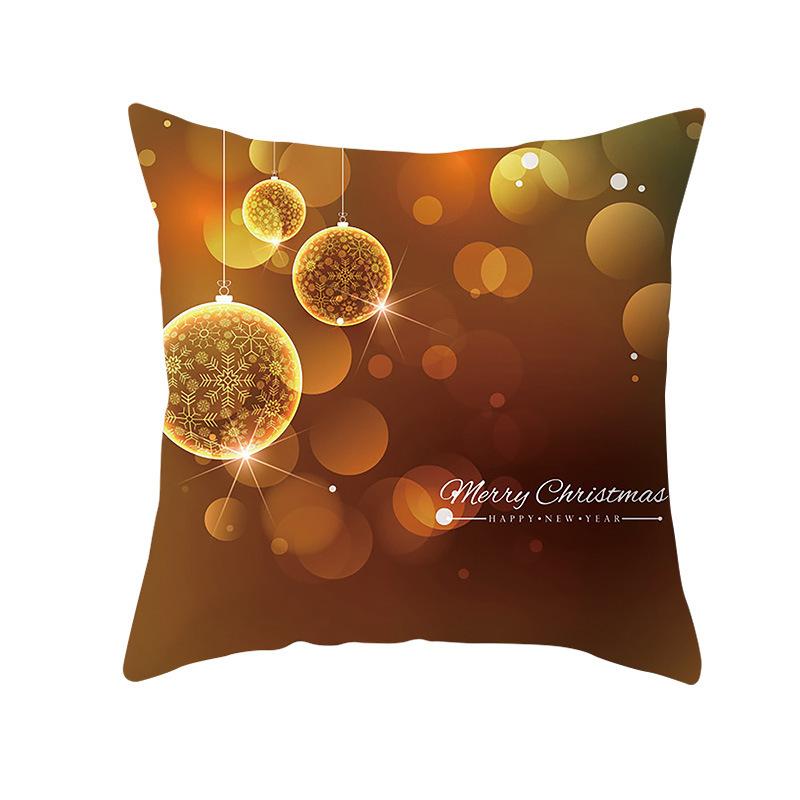 New Christmas Golden Ball Bell Pillow Cover Sofa Car Office Seat Cushion  Gold Series  Holiday Home Decoration