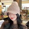 Outdoor Sports Women's Hat Autumn Winter Korean Baseball Cap Plush Lining Warm Knitted