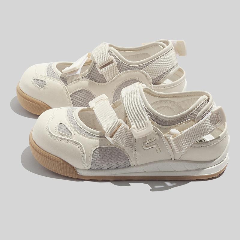 

Velcro White Shoes Breathable Sandals All-match Mesh Women s Shoes One-step Casual Shoes