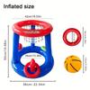 1 Set of Inflatable Basketball Rings Game with Throwing Rings (random Color) Suitable for Swimming Pool Party Sports