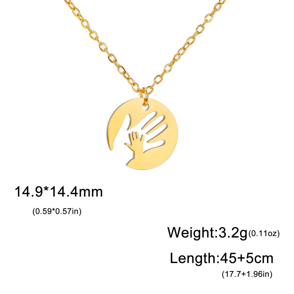 Lemegeton Stainless Steel Female Necklace Link Chain Jewelry on the Neck Small Hands Pull Big Hands Accessories Gift For Mom