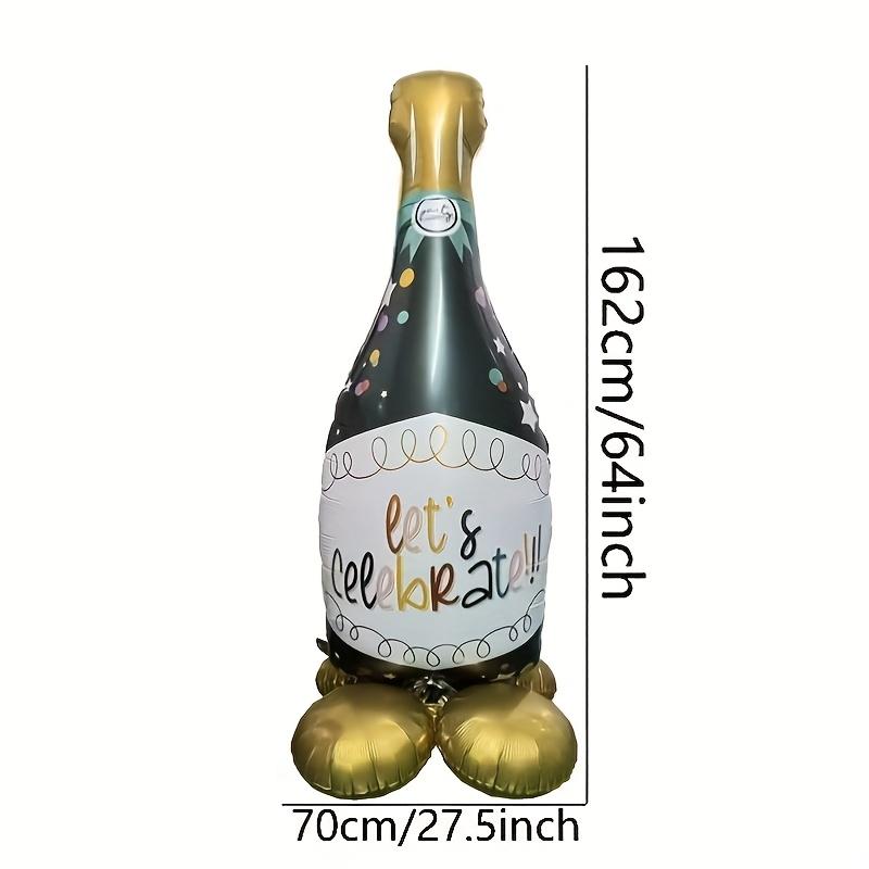

64 Inch Standing Wine Bottle Balloon Beer Festival Birthday Party Bachelor Party Decor Outdoor Placement Aluminum Film Balloon 10inch