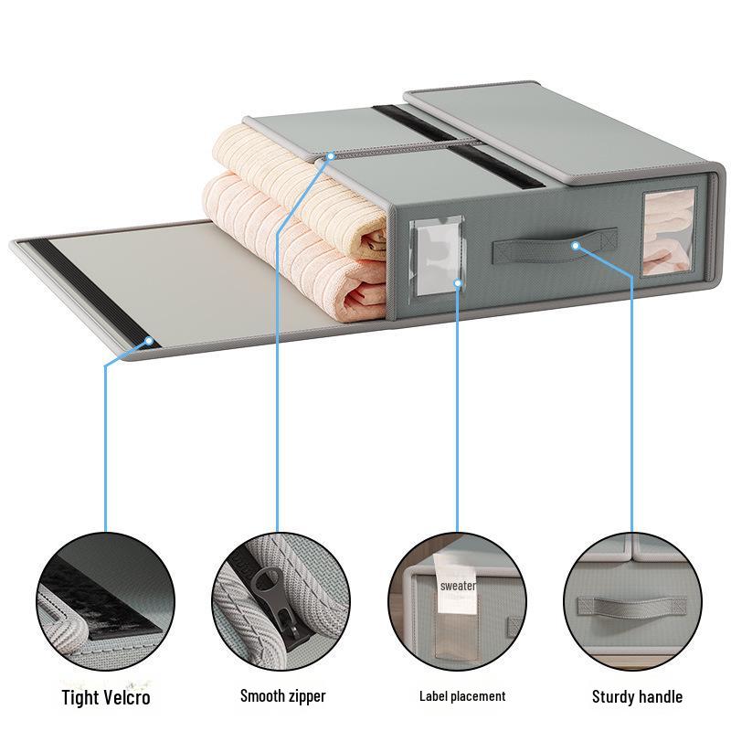 Oxford Cloth Quilt and Blanket Storage Box - New Four-Piece Wardrobe Organizer