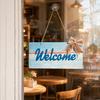 Yangyizhi Welcome Decorative Sign, Wooden Mediterranean Retro Style Wall Mounted Door Sign for Indoor Outdoor Use
