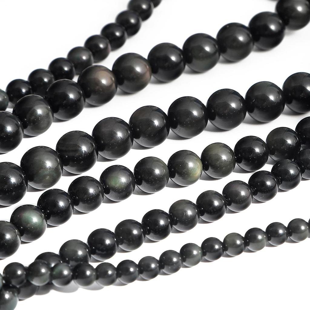 Natural Stone Flash Rainbow Obsidian Round Beads For Jewelry Making DIY Bracelet Necklace