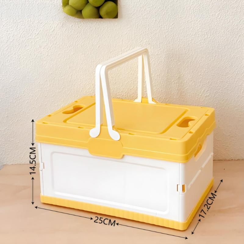 Multifunctional Outdoor Camping Storage Car Storage Box Foldable Household Cosmetics Storage Box жёлтый