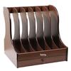 Wooden Desktop File Holder & Vertical Book Stand Organizer