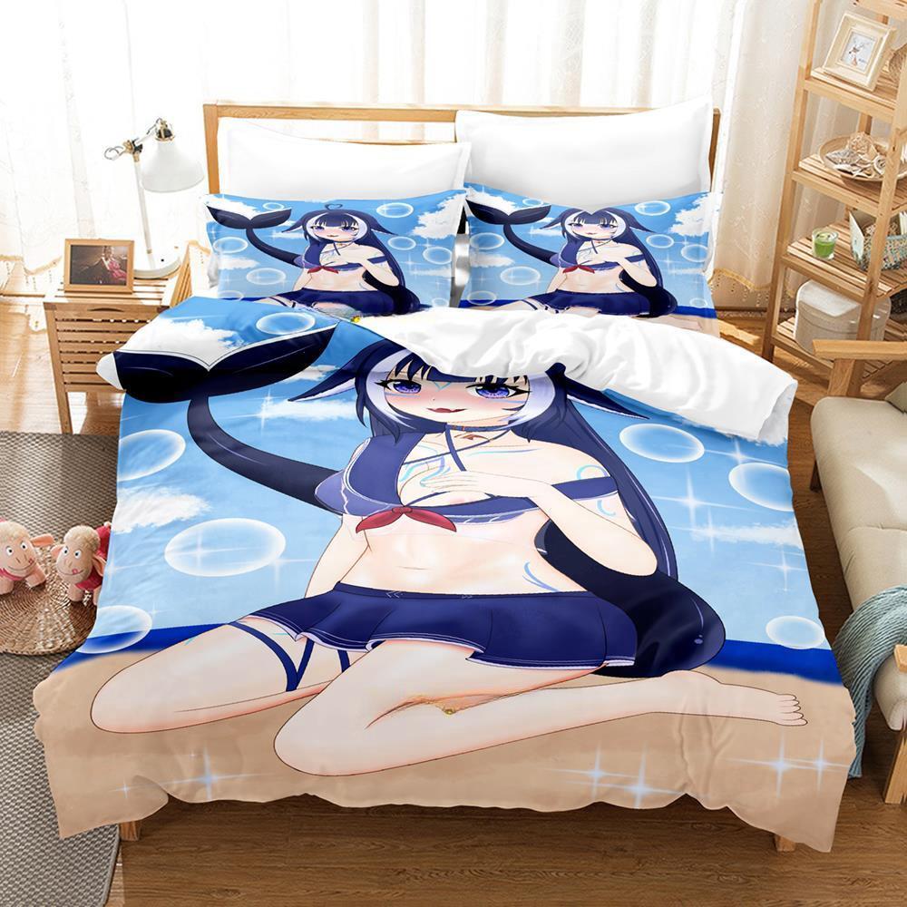 Anime Kawaii Girls Shylily Bedding Set Single Twin Full Queen King Size Bed Set Adult Kid Bedroom Duvet Cover Sets Home Textiles