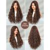 Honey Brown Big Waves Long Wig for Women - Middle Part Realistic Full Cap, Heat Style Trim Ready, Natural Quick Beauty Wig