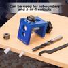 3 In 1 Adjustable Woodworking Doweling Jig Pocket Hole Jig Drilling Guide Locators Hole Puncher Tool for Furniture