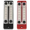 2Pcs Power Distribution Block Black Red 12‑48V 150A Dual Row 6 Terminal Bus Bar for Cars RVs Boats Yachts Trucks