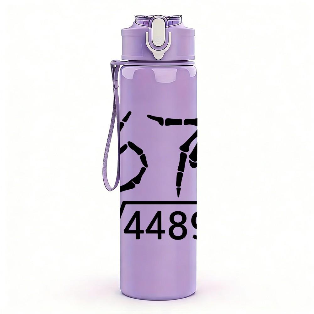 1PC Square Root Four Hundred Eighty Nine 750ml Color Plastic Sports Water Bottle Leakproof Flip Straw Lid Suitable for Sports Office Home Use