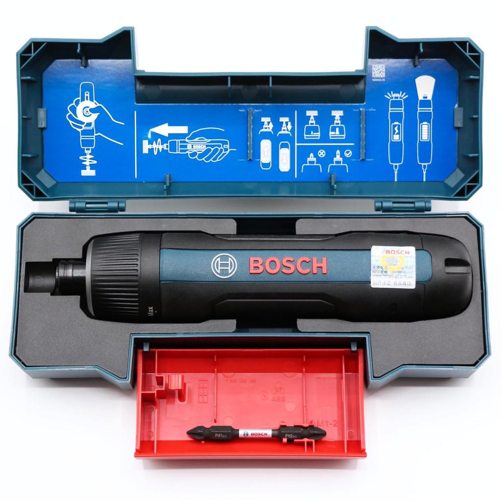 Bosch GO3 Cordless Electric Screwdriver with LED Bits and USB Cable 3.6V Light, Double-Ended (PH1 & PH2), Case, Type-C [Used]