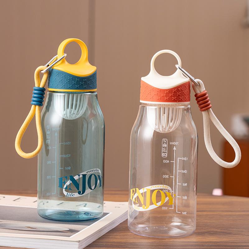Water bottle new small simple female student adult cup drop resistant transparent plastic cup sports filter drinking cup