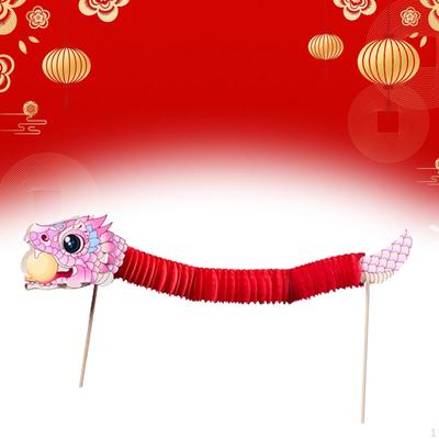 4 Pieces Chinese Year Snake DIY Material Kits Craft Boys and Girls Party Accessories