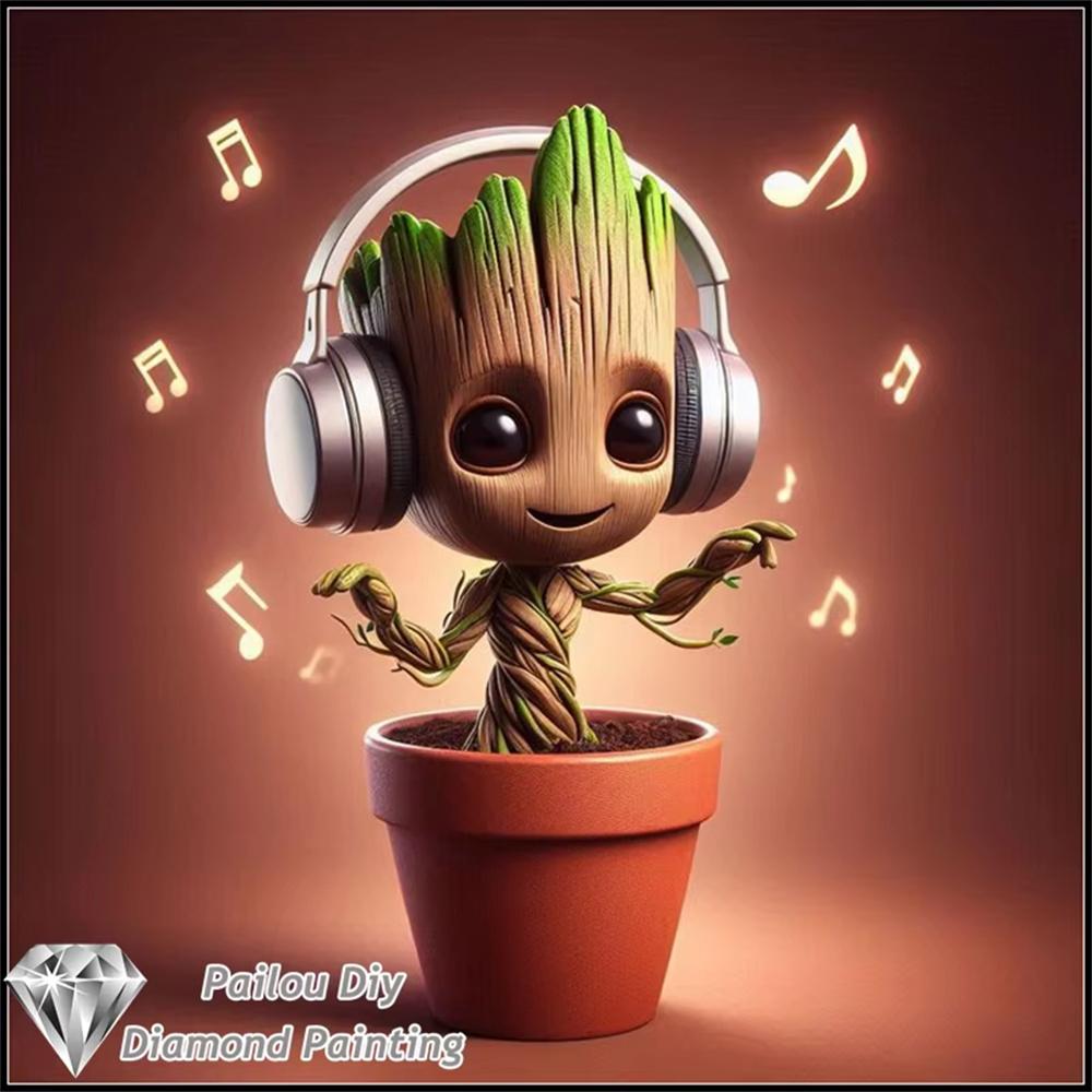 Disney Klassischer Charakter Groot 5D Diamantmalerei Vollstickerei Kunst Edelstein Aufkleber Handgemacht DIY Große Malerei Zubehör