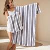 2Pcs Striped Bath Towel Set - Soft Absorbent Quick Dry Towels for Bathroom, Premium Daily Essential Towels for Home Hotel Spa.