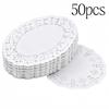 50/100 Stück Platzdeckchen Papierdeckchen Spitze Rand Cupcake-Unterlage für Frittiertes Dessert Party Hochzeit Tischdekoration Küchenbackutensilien