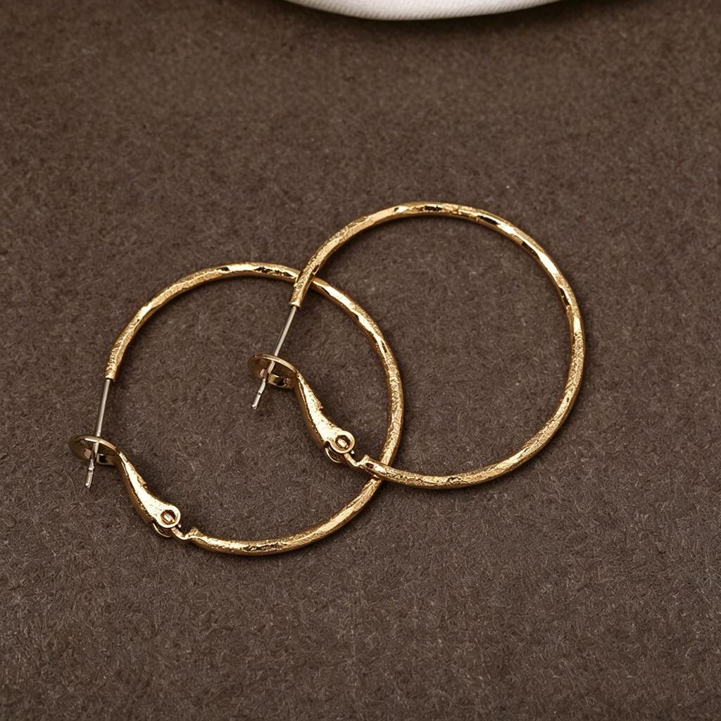 Korean version of high-end sensory ring earrings women's European and American fashion simple earrings temperament light luxury niche earrings