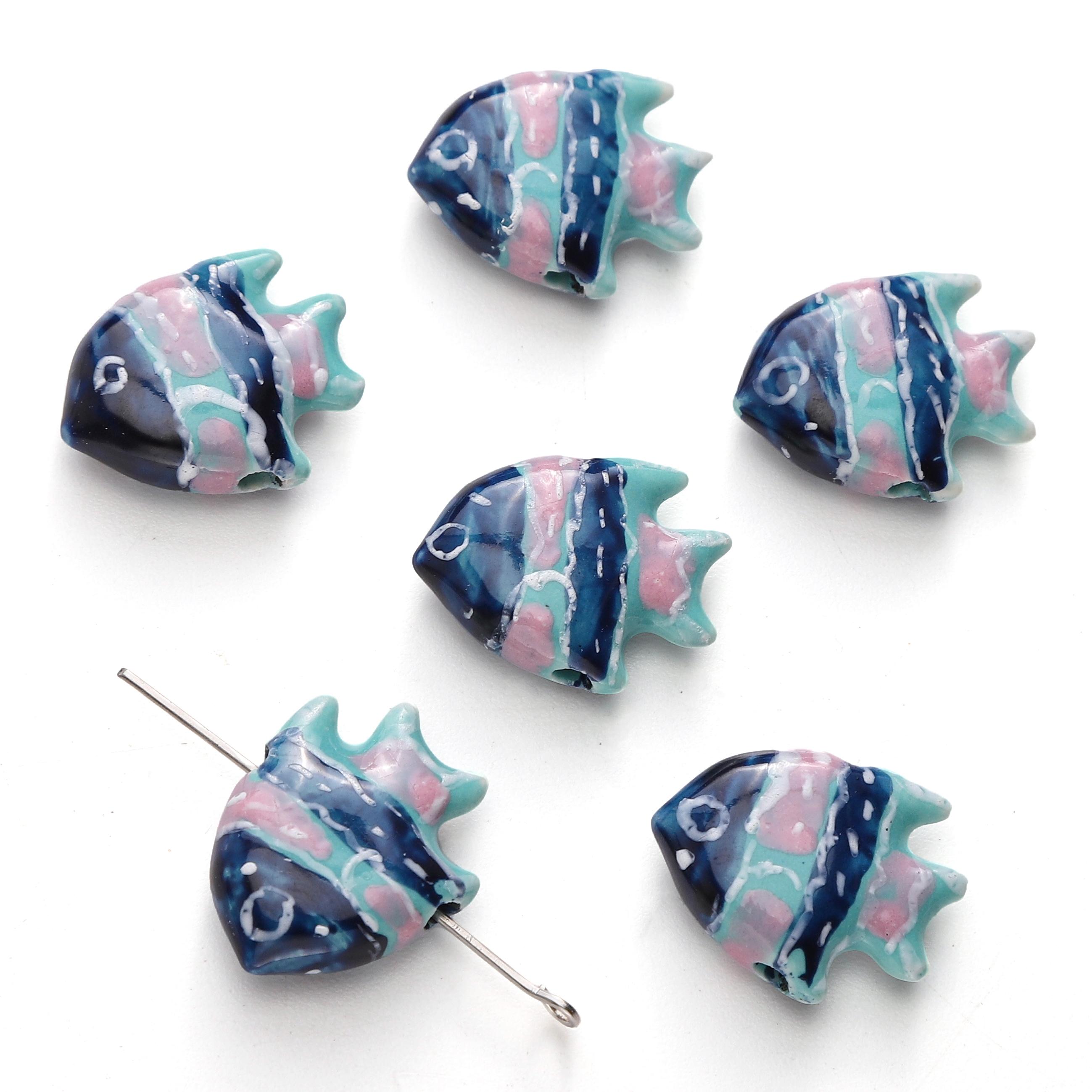 

Ручная работа Красочные Керамические Бусины-Подвески в Форме Рыбок Фарфоровые Разделительные Бусины для Браслетов Ожерелий DIY Изготовление Ювелирных Изделий 05