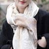 130*130cm 30% Silk +70% Wool Scarf Retro Vintage Luxurious Soft Shawl Large Warm Winter Wrap for Women