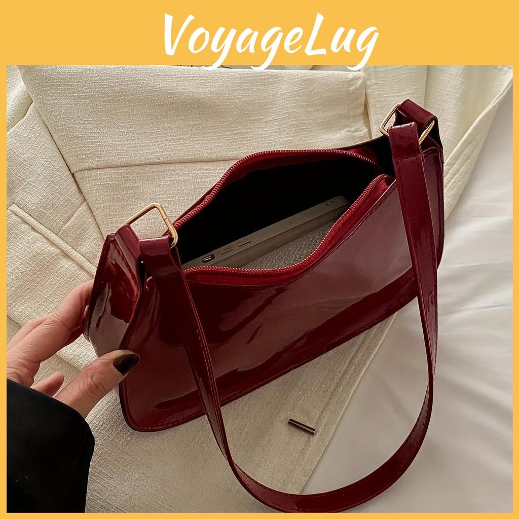 Underarm Simple Bag Fashionable Minimalist Shoulder Bag Women Stylish Handbag Zipper Purse Ktb