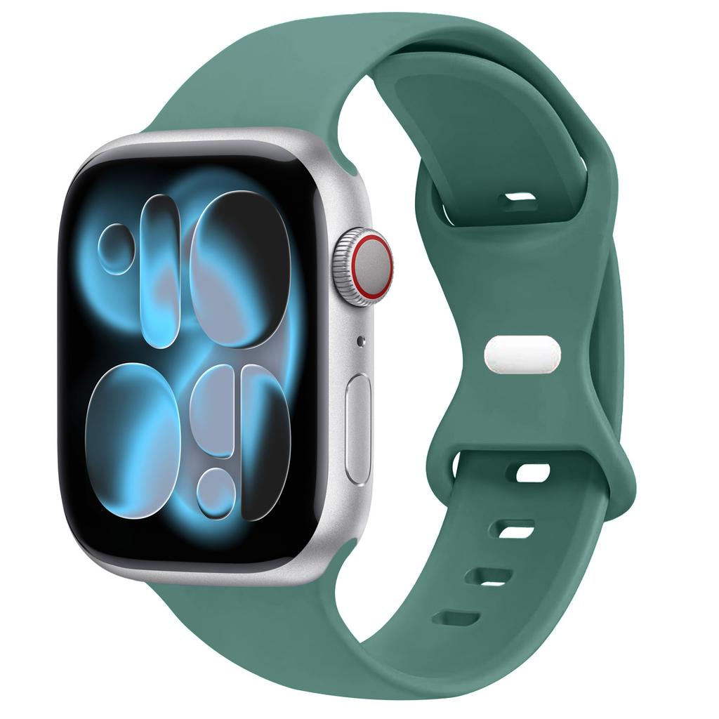 Sport Silicone Strap For Apple Watch Bands 40mm 44mm 46mm 45mm 41mm 49 42mm Correa Bracelet iWatch series 10 11 9 8 7 ultra 3 SE