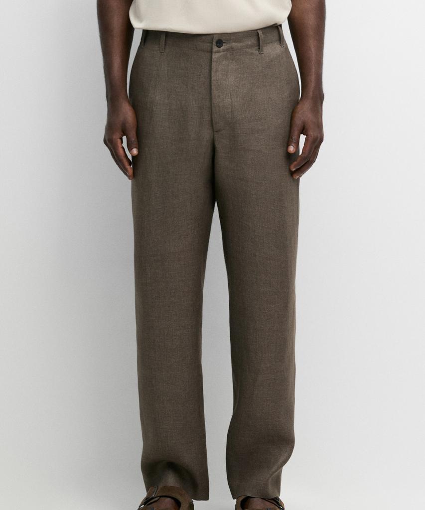 Masimodutti 100% Linen Washed Total Look Pants