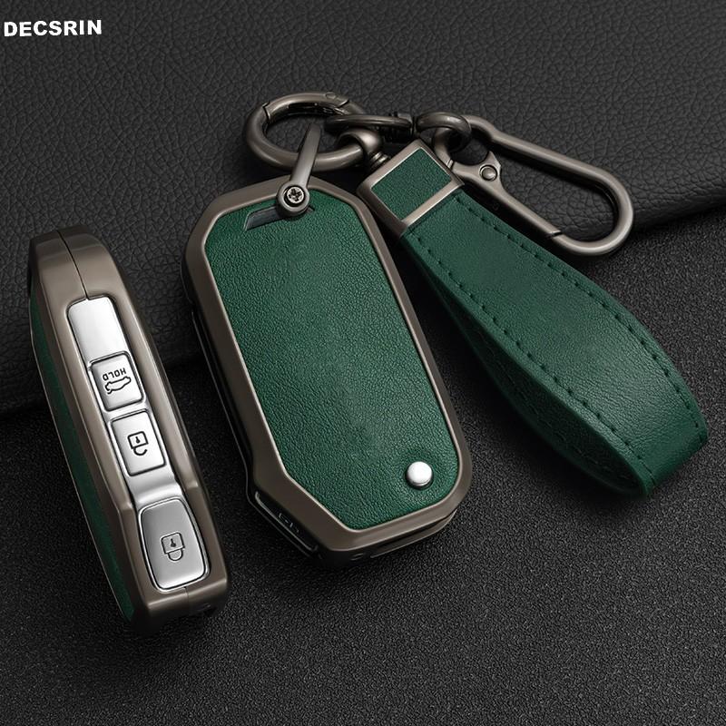Zinc Alloy + Leather Car Key Case Cover For KIA Ceed 2025 CD Forte 2018 2019 2025 Cerato 2019 K3 Gt Seltos Sportage 2020 Sorento