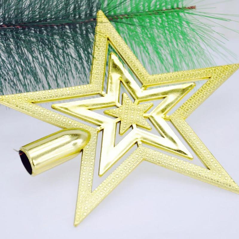 1Pc Outdoor Home Decor Merry Christmas Ornaments Tree Topper Glitter Star Decoration