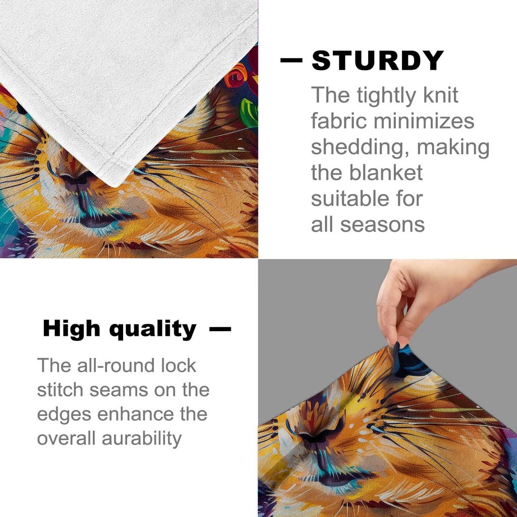 Colored flowered squirrel digital-printed polyester Bedroom velvet flannel soft sofa cover blanket Fleece sofa cover blankets