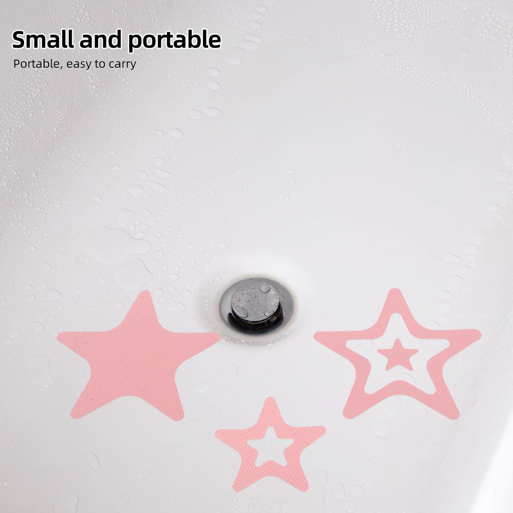 12Pcs Cartoon Star-Shaped Non-Slip Bathtub Stickers Peva Anti-Slip Shower Floor Decals for Kids Bathroom Safety Grip Mat