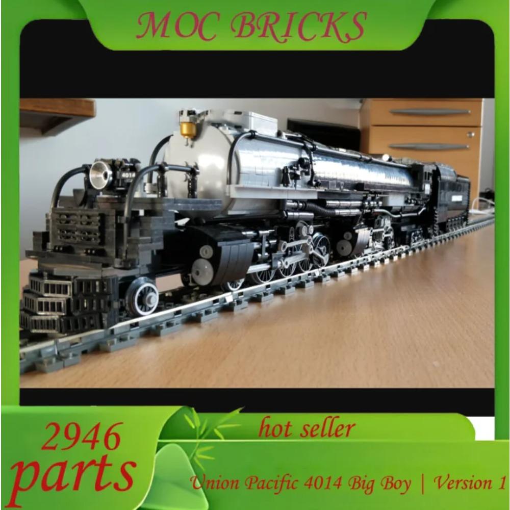 Customize 2946 Parts Traffic Transport Series Dynamic Union Pacific 4014 Big Boy MOC Black Train DIY Model Bricks Creative Toy