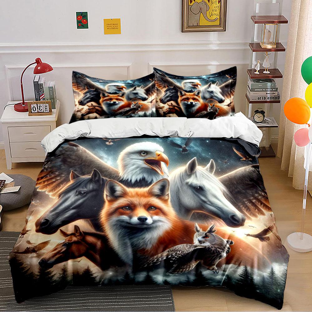 "Wild Animal Spirit Bedding Set" Bedding Duvet Cover Set Duvet Cover Pillowcases (1 * Duvet Cover 2 * Pillowcases, without duvet insert)