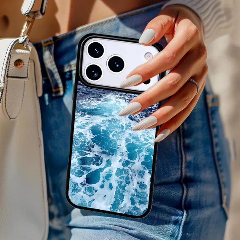 Blue Ocean Waves Sea Phone Case For iPhone 17 Air 14 15 13 12 Max Cover For Apple 14 15 16 16e 11 Pro Max Plus Coque