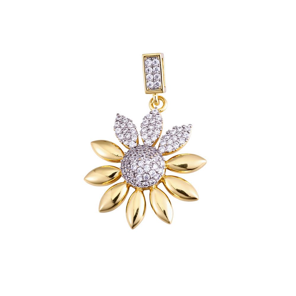 Retro European Zircon Pendant: Eight-Pointed Star, Sunflower, Spiral, Five-Pointed Star Necklace Accessory.