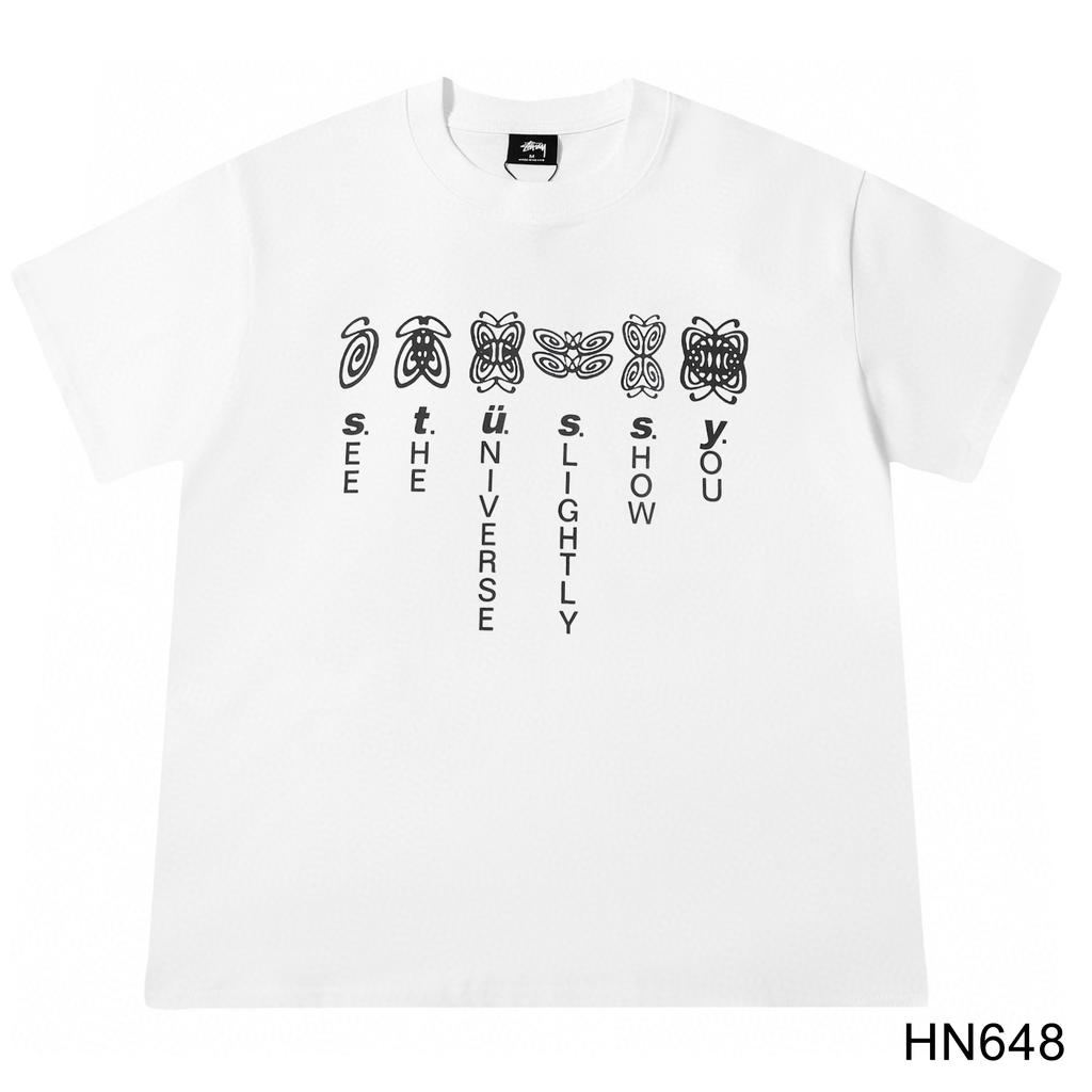 Stussy 2025 Sommer Neues Hochwertiges Rundhals-T-Shirt aus Baumwolle für Männer und Frauen Klassisches Logo mit neuem Musterdruck Paar-T-Shirt