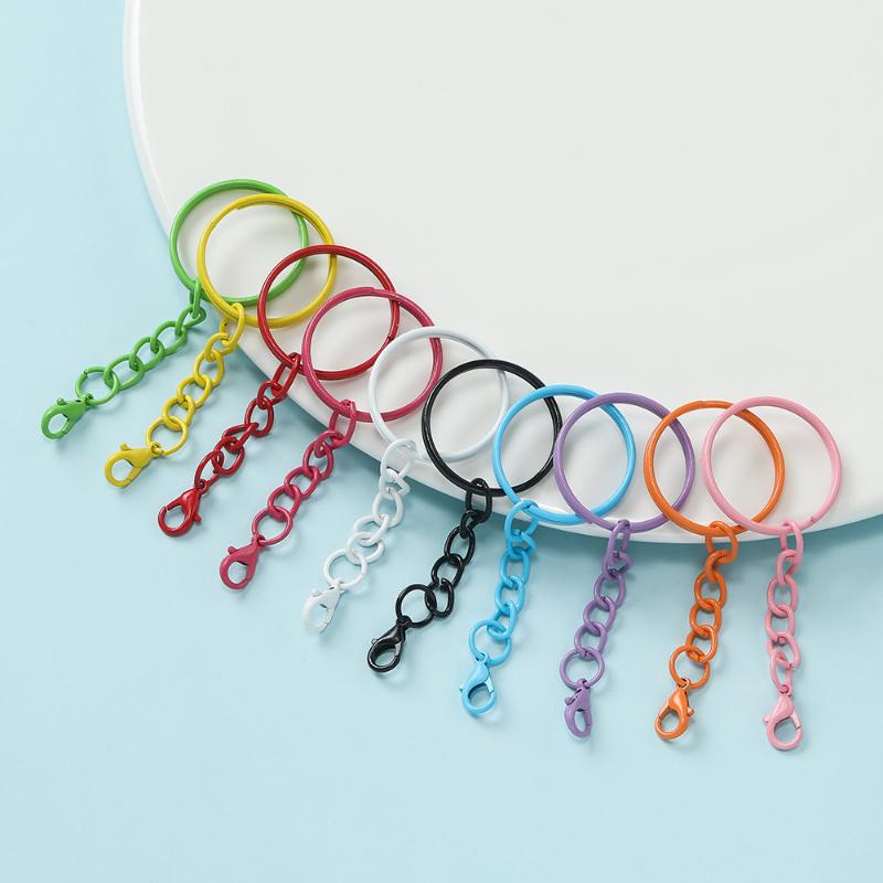 Key Rings with Chains and Lobster Clasps for Handmade DIY Jewelry Colorful Keychains for Girls Bag Charms Accessories Gifts