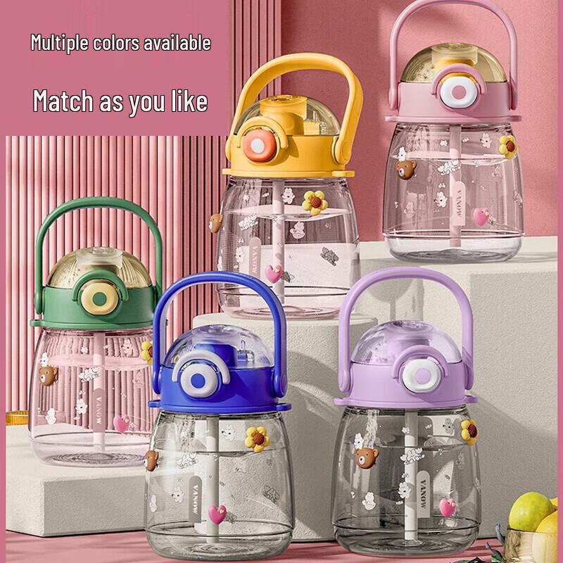 Vanow 1000ml Ceramic Lined Stainless Steel Sports Straw Bottle