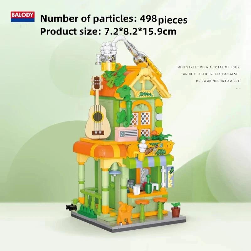Candy House Building Blocks Bistro Colorful City Street Scene Diy Model Puzzle Bricks Assembling Kids Toys Girls Birthday Gifts